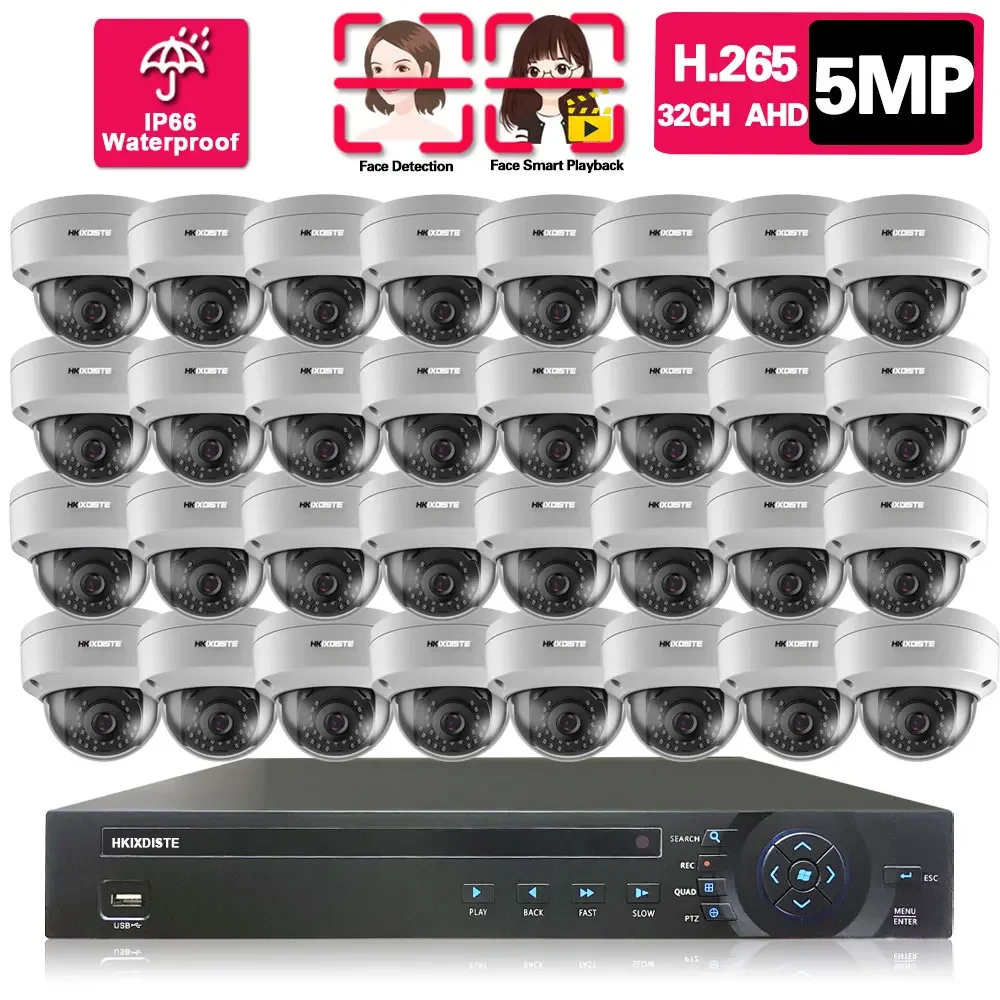 32CH AHD CCTV Camera Security System Kit Dome 5MP 16CH DVR Kit indoor outdoor face detection BNC Camera Video Surveillance Syste
32CH AHD CCTV Camera Security System Kit Dome 5MP 16CH DVR Kit indoor outdoor face detection BNC Camera Video Surveillance Syste