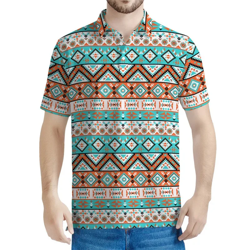 Vintage Navajo Pattern Polo Shirt For Men Geometric 3D Printed T-Shirts Summer Streetwear Oversized Short Sleeve Lapel Tops Tees
Vintage Navajo Pattern Polo Shirt For Men Geometric 3D Printed T-Shirts Summer Streetwear Oversized Short Sleeve Lapel Tops Tees