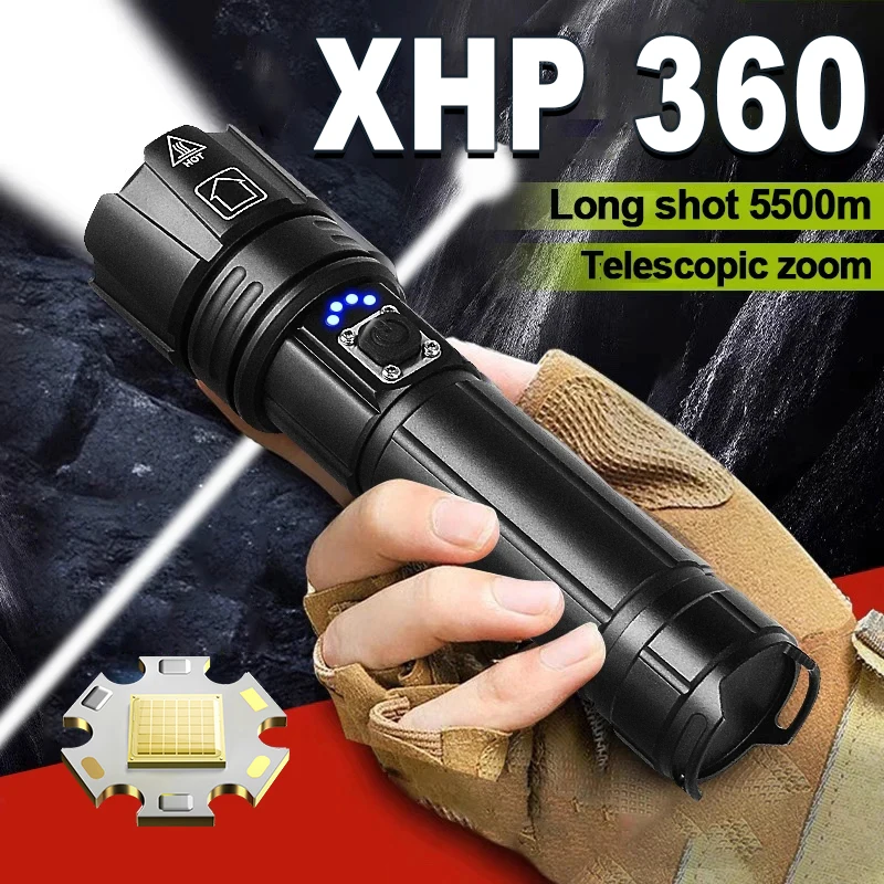 Most Powerful XHP360 Flashlight USB Rechargeable Torch Super Bright LED Tactical Flashlight White Laser Portable Waterproof Lamp
Most Powerful XHP360 Flashlight USB Rechargeable Torch Super Bright LED Tactical Flashlight White Laser Portable Waterproof Lamp