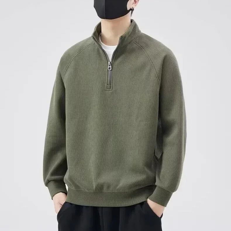 Sweatshirts Men Tops Stand Collar Zipper Top Full Sleeve Casual Loose Regular Solid Sweatshirt Splice Simple Autumn Winter
Sweatshirts Men Tops Stand Collar Zipper Top Full Sleeve Casual Loose Regular Solid Sweatshirt Splice Simple Autumn Winter