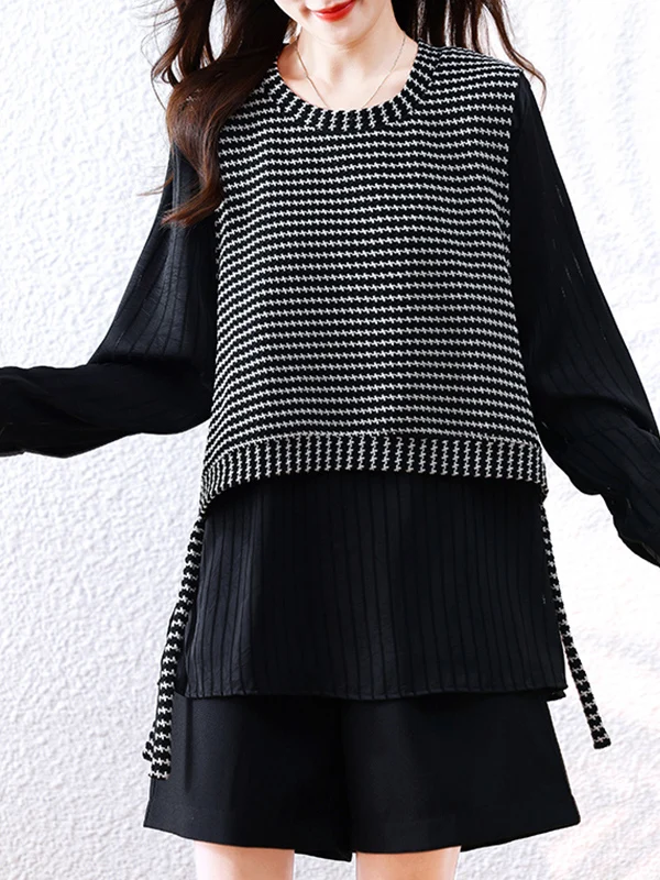 Casual Plaid And Stripe Splicing Long Sve irt Loose Fit Women's Faion Brand Tailored Goods round Ne Midi Length irt
Casual Plaid And Stripe Splicing Long Sve irt Loose Fit Women's Faion Brand Tailored Goods round Ne Midi Length irt