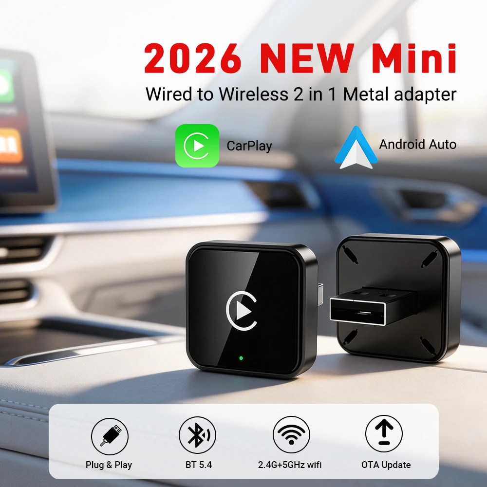 New Super Mini Carplay AI Box Wired to Wireless CarPlay&Android Auto 2in1 Box 5GHz WiFi5 for 99% Original Wired CarPlay/Auto Car
New Super Mini Carplay AI Box Wired to Wireless CarPlay&Android Auto 2in1 Box 5GHz WiFi5 for 99% Original Wired CarPlay/Auto Car