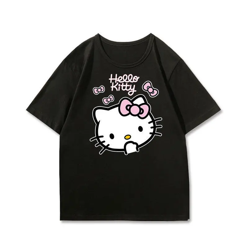 Футболка с принтом Hello Kitty, новая летняя женская хлопковая футболка Sanrio, свободный повседневный трендовый топ с короткими рукавами больших размеров
Футболка с принтом Hello Kitty, новая летняя женская хлопковая футболка Sanrio, свободный повседневный трендовый топ с короткими рукавами больших размеров