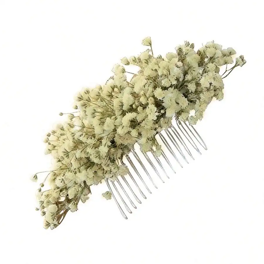 Preserved Babys Breath Hair Comb Elegant Bridal Wedding Hairpiece For Party Daily Wear
Preserved Babys Breath Hair Comb Elegant Bridal Wedding Hairpiece For Party Daily Wear