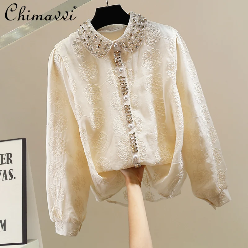 Fashion Heavy Industry Bead Diamond Long Sleeve Shirt New 2025 Autumn New High-end Lapel Loose Temperament Shirt Women's Top
Fashion Heavy Industry Bead Diamond Long Sleeve Shirt New 2025 Autumn New High-end Lapel Loose Temperament Shirt Women's Top