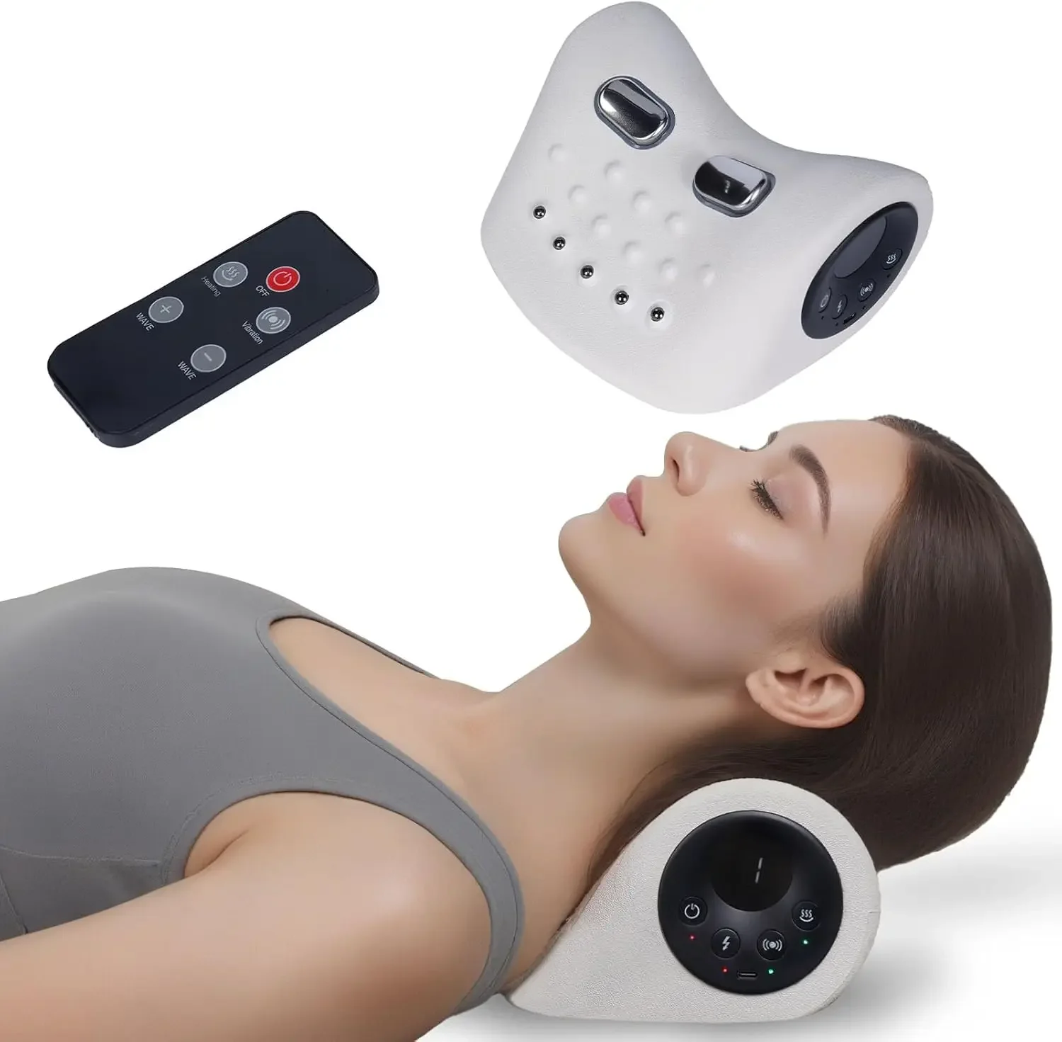 Electric Cervical Massager Neck Stretcher Pulse Traction Heating Pain Relif Chiropractic Traction Head Acupoint Massage Pillows
Electric Cervical Massager Neck Stretcher Pulse Traction Heating Pain Relif Chiropractic Traction Head Acupoint Massage Pillows