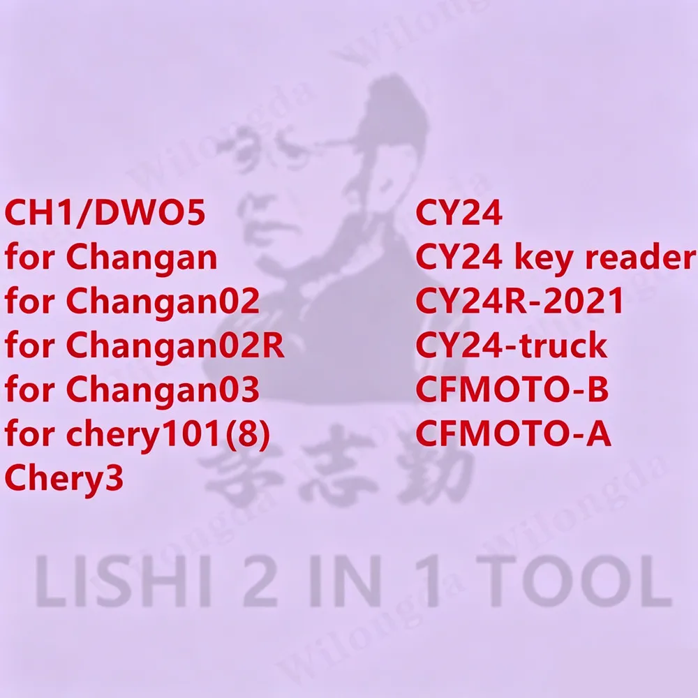 2026 LISHI TOOL 2 in 1 for CH1/DWO5 for Changan for Changan02 for Changan02R for Changan03 for chery101(8) Chery3 CY24 CY24 key
2026 LISHI TOOL 2 in 1 for CH1/DWO5 for Changan for Changan02 for Changan02R for Changan03 for chery101(8) Chery3 CY24 CY24 key