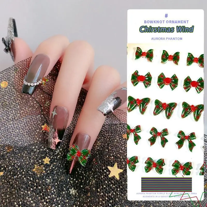 Minimalist New Red Green Bows Nail Charms 3D Stripe Painting Bow Nail Art Accessories for DIY Christmas Series Nails Decorations
Minimalist New Red Green Bows Nail Charms 3D Stripe Painting Bow Nail Art Accessories for DIY Christmas Series Nails Decorations