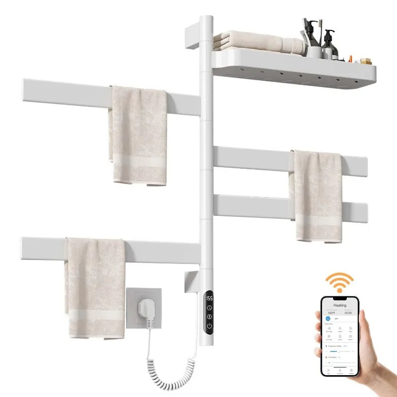 SIOYIE Smart Rotating Heated Towel Rack with Shelf Wall Mounted Electric Towel Dryer WiFi App Control Swivel Bars Timer IPX5
SIOYIE Smart Rotating Heated Towel Rack with Shelf Wall Mounted Electric Towel Dryer WiFi App Control Swivel Bars Timer IPX5