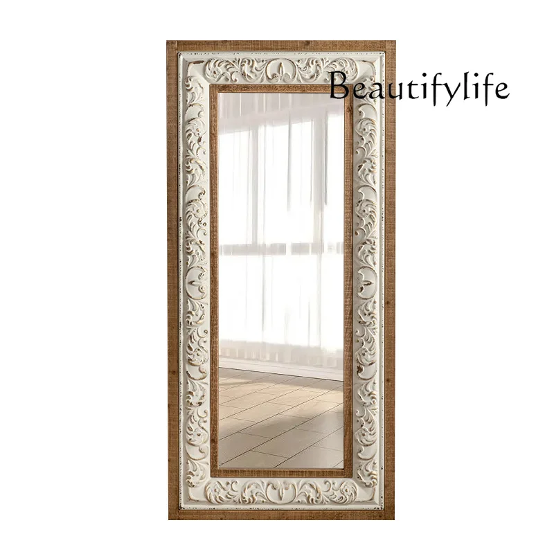 American Retro Full-Length Mirror Wall-Mounted Living Room Distressed Carved Floor-Standing Decorations Dressing Mirror
American Retro Full-Length Mirror Wall-Mounted Living Room Distressed Carved Floor-Standing Decorations Dressing Mirror