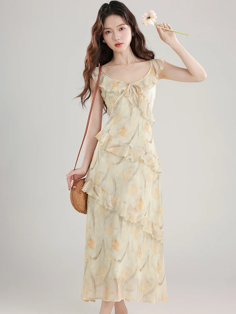 Women Floral Chiffon Ruffled Flyling Casual Dress Summer Korean Elegant Chic Bow Beach Dress 2026 New Bodycon Festival Vestidos
Women Floral Chiffon Ruffled Flyling Casual Dress Summer Korean Elegant Chic Bow Beach Dress 2026 New Bodycon Festival Vestidos