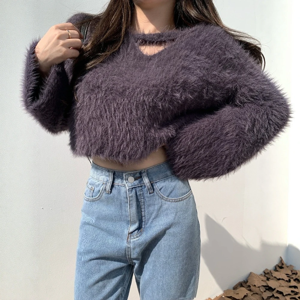 Женский свитер с длинным рукавом и v-образным вырезом, однотонный повседневный модный повседневный осенне-зимний свитер с вырезами
Женский свитер с длинным рукавом и v-образным вырезом, однотонный повседневный модный повседневный осенне-зимний свитер с вырезами