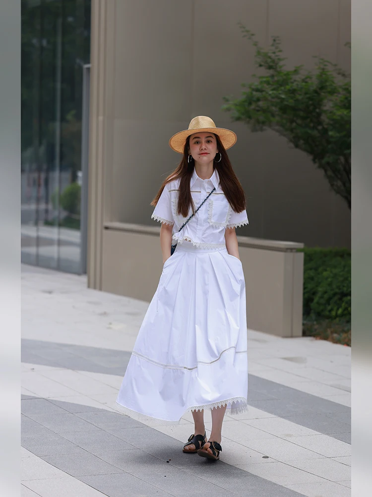 Комплект из длинного вельветового хлопкового костюма WinnieTang с кружевной отделкой и юбкой с оборками для женщин старше 35 лет, летняя коллекция 2023 года.
Комплект из длинного вельветового хлопкового костюма WinnieTang с кружевной отделкой и юбкой с оборками для женщин старше 35 лет, летняя коллекция 2023 года.