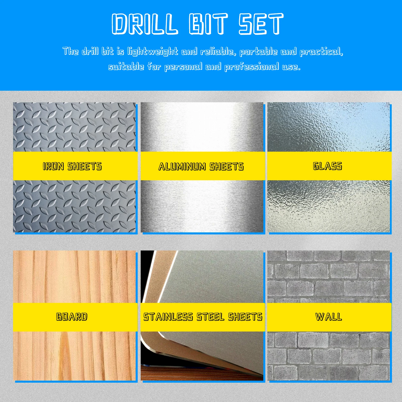 10Pcs Reliable Drill Bit Set for Concrete Glass Wood Excellent Durability Easy Installation Portable Practical
10Pcs Reliable Drill Bit Set for Concrete Glass Wood Excellent Durability Easy Installation Portable Practical