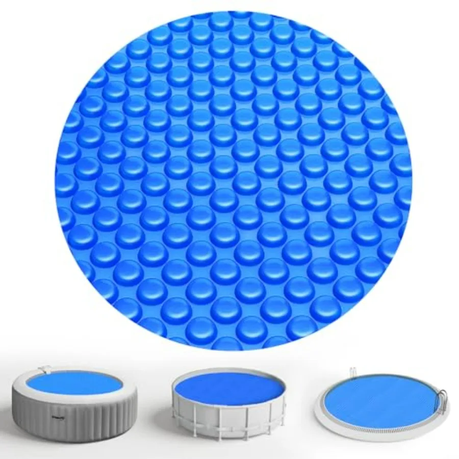 Solar pool cover for above-ground and inground pools, 15 ft diameter round thermal blanket in blue, 12 mil bubble wrap material
Solar pool cover for above-ground and inground pools, 15 ft diameter round thermal blanket in blue, 12 mil bubble wrap material