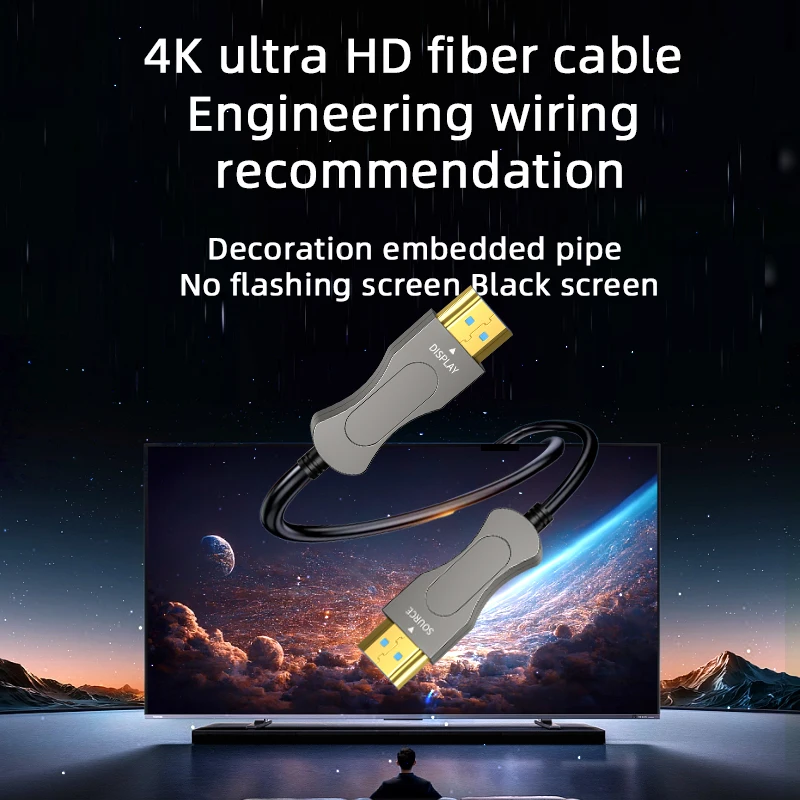 Hot Sale 4K Fiber HDMI 2.0 Cable 48Gbps 4K/2K HDR Long Black PVC Cord for PS5/Xbox/PC/TV, 10ft/20ft/50ft High Speed Durab HDMI
Hot Sale 4K Fiber HDMI 2.0 Cable 48Gbps 4K/2K HDR Long Black PVC Cord for PS5/Xbox/PC/TV, 10ft/20ft/50ft High Speed Durab HDMI