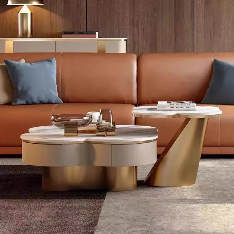 Italian light luxury slate coffee table, stainless steel simple design, heterosexual creative round coffee table combination
Italian light luxury slate coffee table, stainless steel simple design, heterosexual creative round coffee table combination
