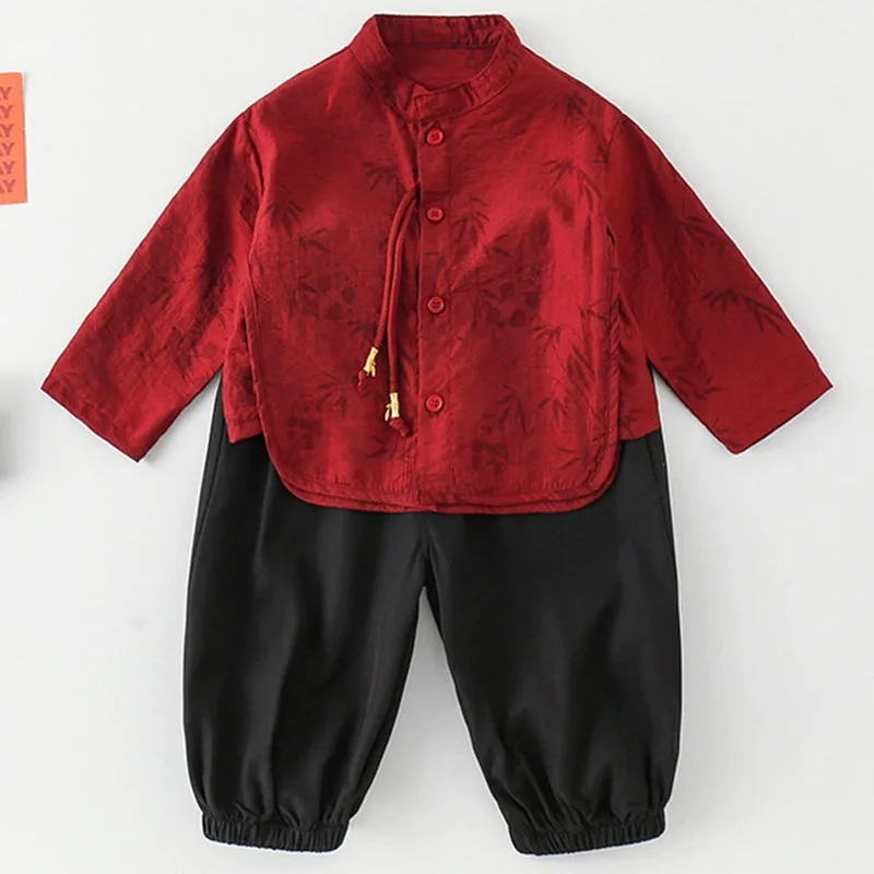 Spring Summer Boys Clothing Fashion Chinese Style Red New Year Birthday Baby Tops+Pants Children Sets Kids Boutique Clothes B255
Spring Summer Boys Clothing Fashion Chinese Style Red New Year Birthday Baby Tops+Pants Children Sets Kids Boutique Clothes B255