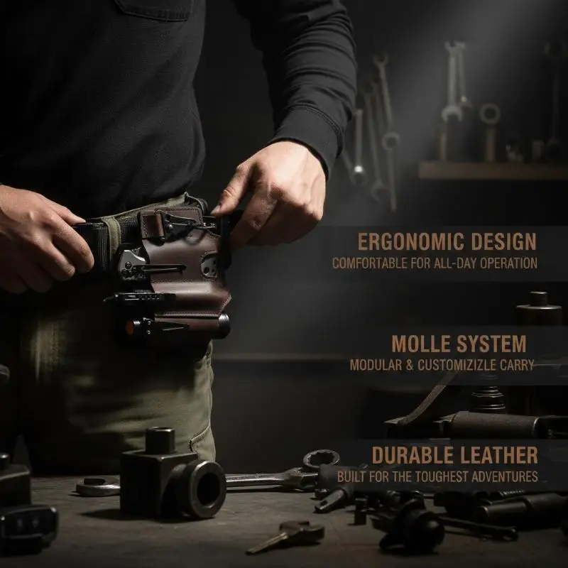 1Pcs Portable Tool Organizer Leather Holster Tactical EDC Tool Holder Leather Waist Pack Knife Sheath Flashlight Keychain Holder
1Pcs Portable Tool Organizer Leather Holster Tactical EDC Tool Holder Leather Waist Pack Knife Sheath Flashlight Keychain Holder