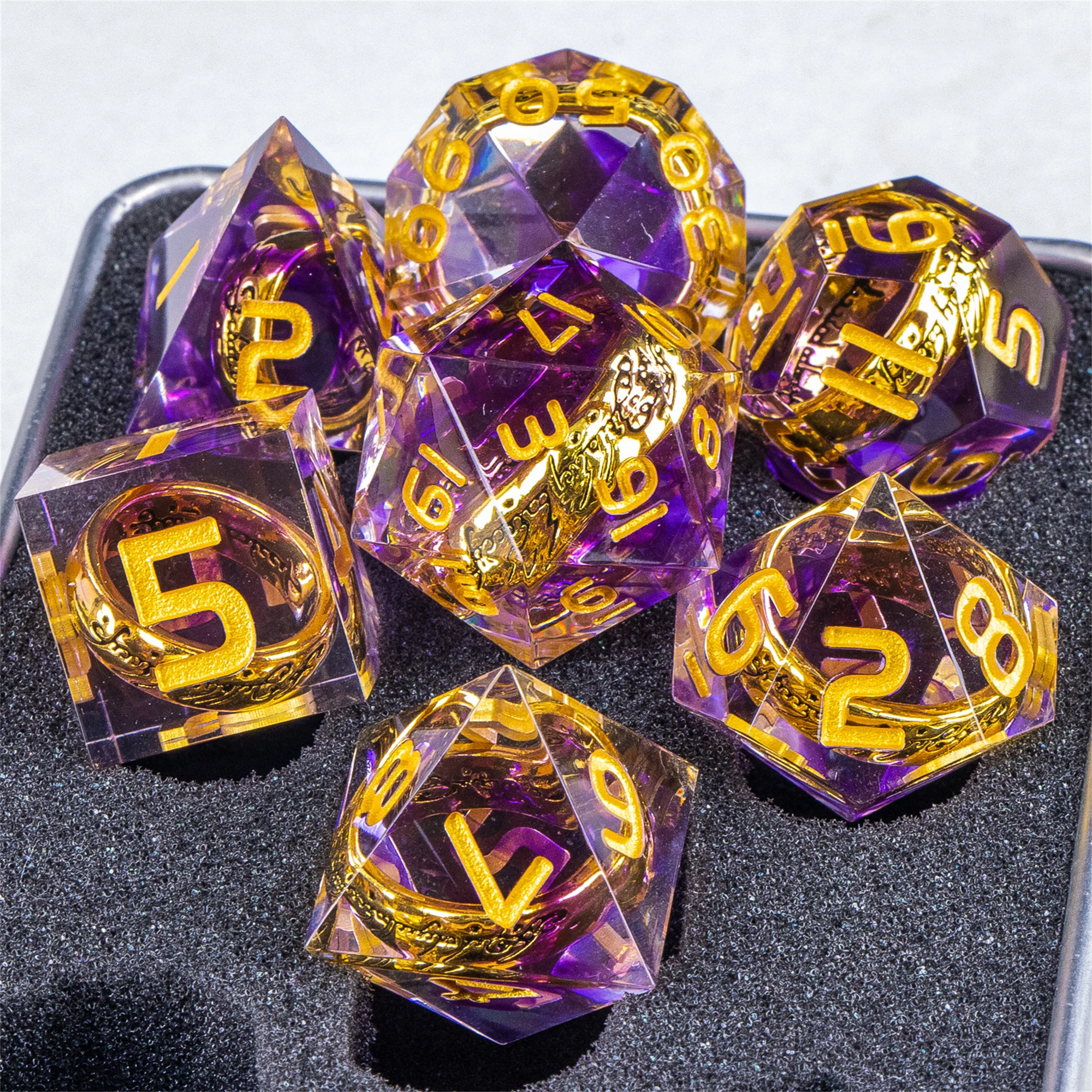 Purple The Ring DnD Dice for Board Games Dice, Lord of Dice Polyhedral Dice Set, The Ring Dice, Resin Dice Set
Purple The Ring DnD Dice for Board Games Dice, Lord of Dice Polyhedral Dice Set, The Ring Dice, Resin Dice Set