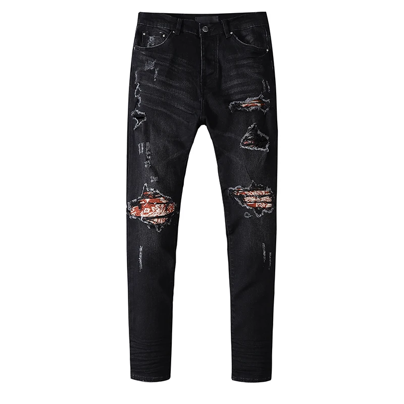 Y2K Designer Fashion New Black Men's Jeans Washed Nostalgic Stretch Slim Fit Perforated Patch Jeans Hip Hop Brand Pants Hombre
Y2K Designer Fashion New Black Men's Jeans Washed Nostalgic Stretch Slim Fit Perforated Patch Jeans Hip Hop Brand Pants Hombre