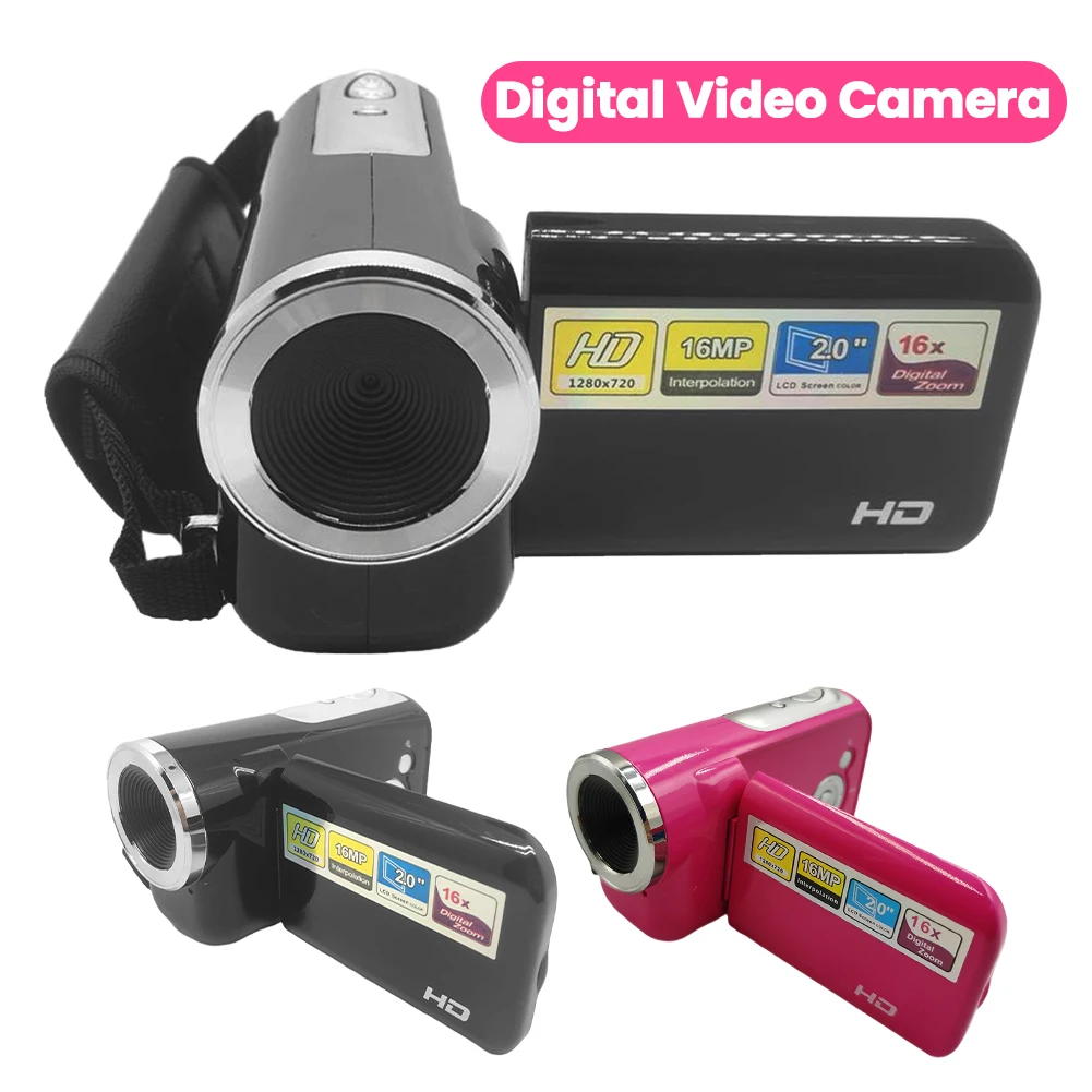 16MP 720P Portable DV Camcorder 2.0 Inch TFT Color Screen Digital Camcorder 16X Digital Zoom Built-in LED Flash for Beginners
16MP 720P Portable DV Camcorder 2.0 Inch TFT Color Screen Digital Camcorder 16X Digital Zoom Built-in LED Flash for Beginners