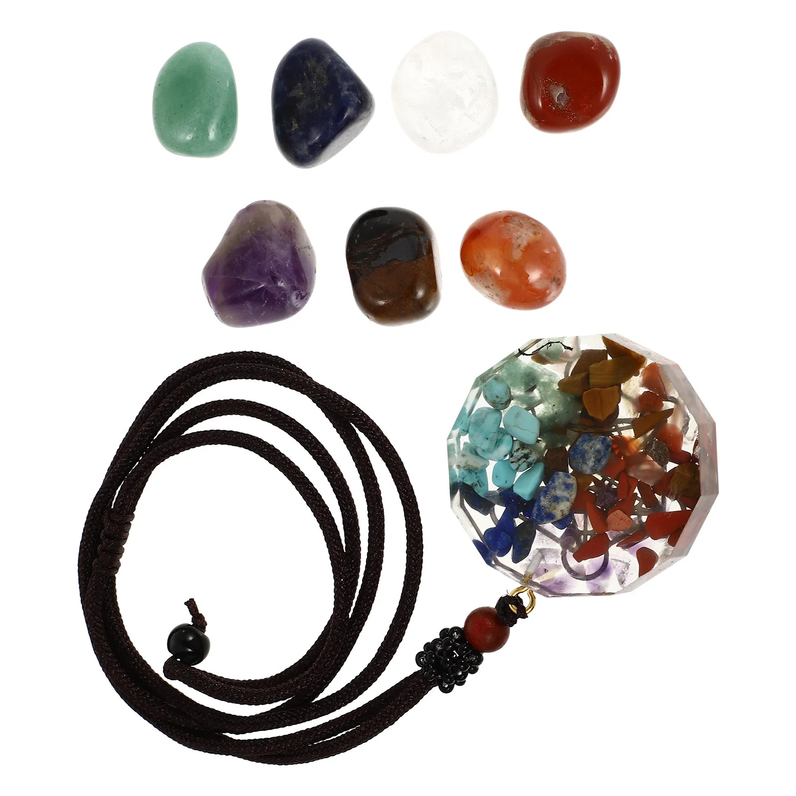 1Set Seven Chakra Stones Necklace Natural Crystal Stones for Meditation Yoga Healing Energy Balancing Home Decor Gift Soothing
1Set Seven Chakra Stones Necklace Natural Crystal Stones for Meditation Yoga Healing Energy Balancing Home Decor Gift Soothing