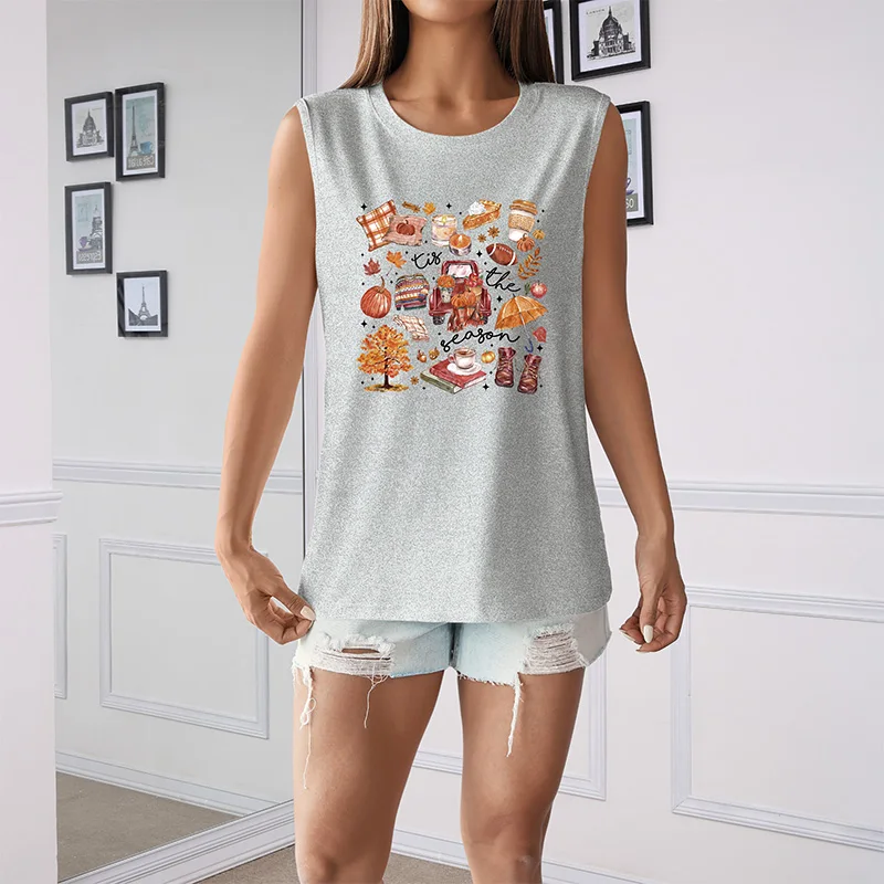 Women's Summer Tis The Season Letter Printed Loose Breathable Comfortable Sleeveless Tank Top T-shirt 2024
Women's Summer Tis The Season Letter Printed Loose Breathable Comfortable Sleeveless Tank Top T-shirt 2024