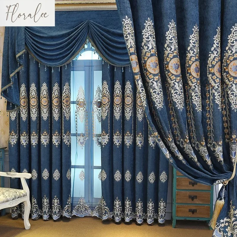 European Style Thickened Thermal Insulation Blackout Luxury Embroidered Blackout Window Curtains for Living Dining Room Bedroom
European Style Thickened Thermal Insulation Blackout Luxury Embroidered Blackout Window Curtains for Living Dining Room Bedroom