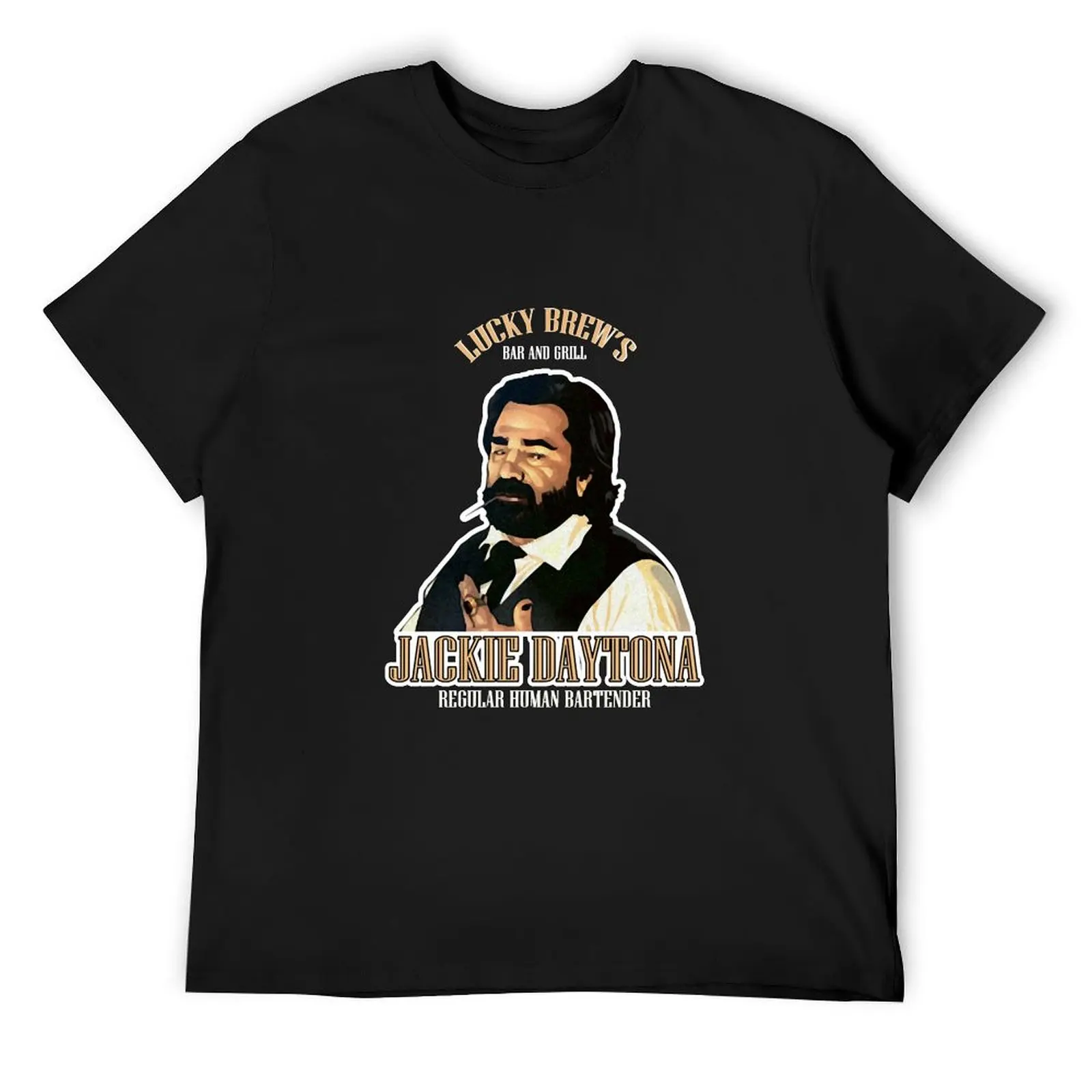 Lucky Brews Bar and Grill Jackie Daytona Regular Human Bartender T-Shirt anime clothes oversized graphic tee plain t shirts men
Lucky Brews Bar and Grill Jackie Daytona Regular Human Bartender T-Shirt anime clothes oversized graphic tee plain t shirts men