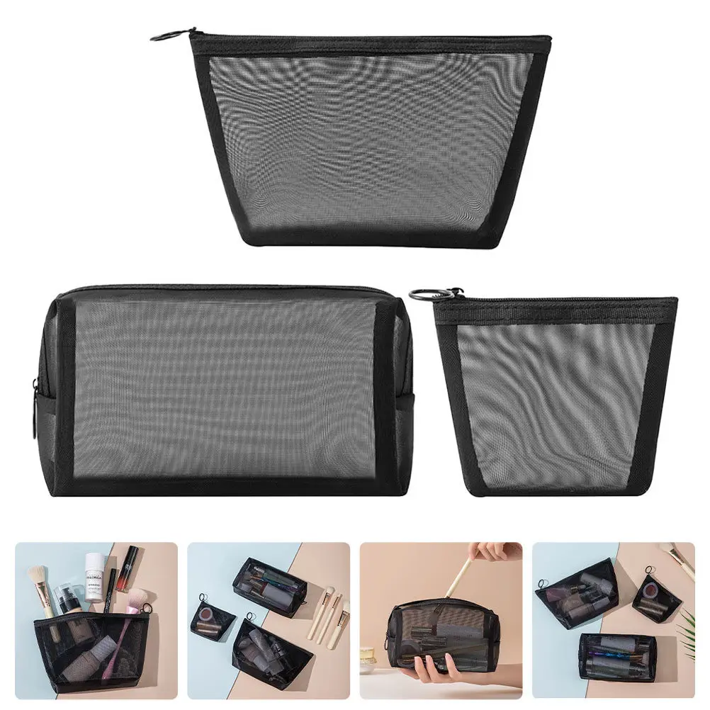 Набор из 3 сетчатых сумок: черные, прозрачные, разных размеров, на молнии, для путешествий, органайзер для туалетных принадлежностей, сумка для хранения косметики
Набор из 3 сетчатых сумок: черные, прозрачные, разных размеров, на молнии, для путешествий, органайзер для туалетных принадлежностей, сумка для хранения косметики