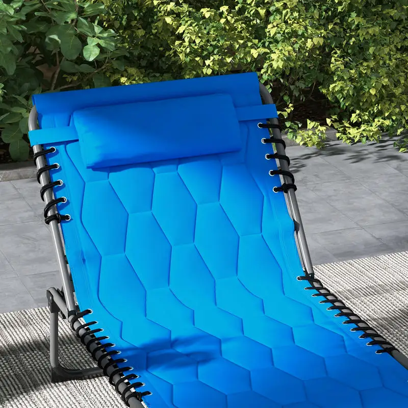 Outsunny Folding Chaise Lounge Set with Reclining Back, 25.6" x 74" x 14.2", Blue
Outsunny Folding Chaise Lounge Set with Reclining Back, 25.6" x 74" x 14.2", Blue