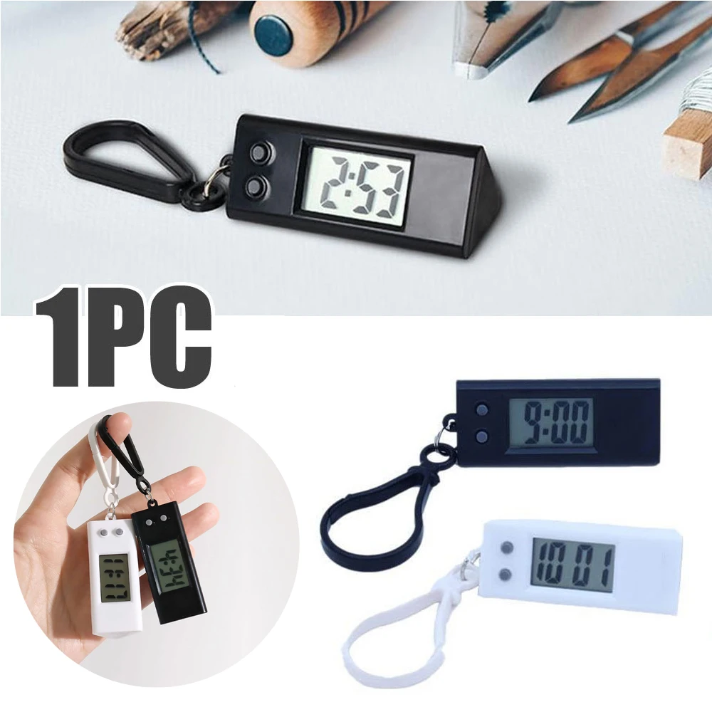 Digital Clock Student Mini Electronic Clock Keychain Electronic Triangle Watch Digital Table Time Display Clock Hanging Keychain