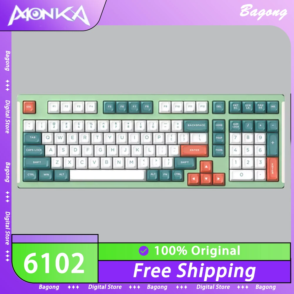 Механическая клавиатура Monka 6102 из алюминиевого сплава, динамическая Проводная игровая клавиатура RGB Hot Swap с прокладкой и низкой задержкой, ПК Аксессуары для геймеров
Механическая клавиатура Monka 6102 из алюминиевого сплава, динамическая Проводная игровая клавиатура RGB Hot Swap с прокладкой и низкой задержкой, ПК Аксессуары для геймеров