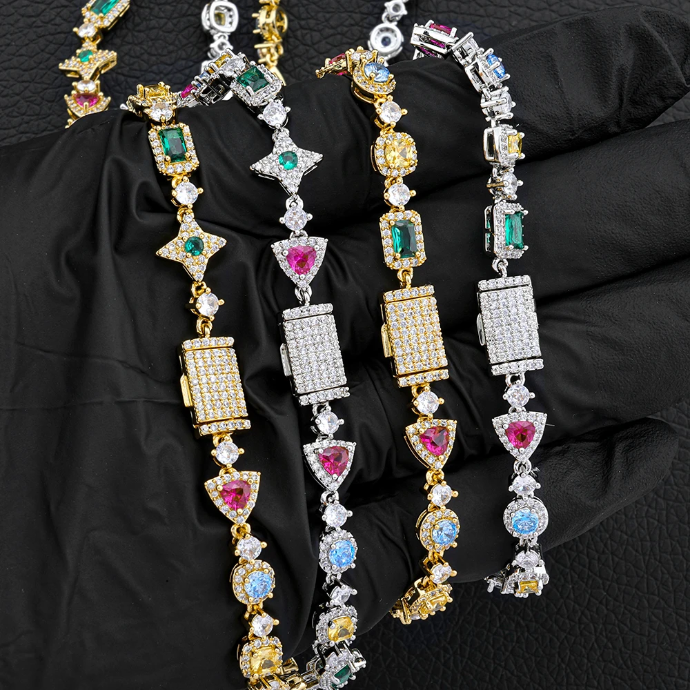 ESKEEM Iced Out Colored Tennis Necklace Women Crystal Gemstone Chain Bracelet 18k Gold Plated Men Women Party Gift
ESKEEM Iced Out Colored Tennis Necklace Women Crystal Gemstone Chain Bracelet 18k Gold Plated Men Women Party Gift