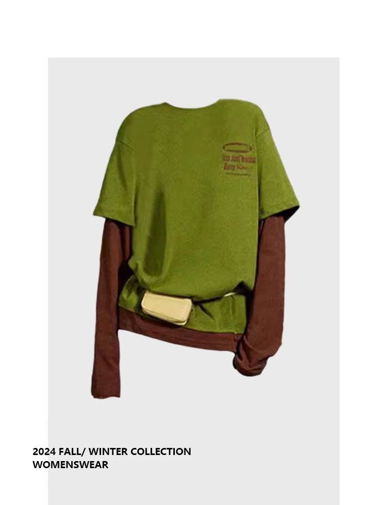 Forever 2 een ретро буквенный принт иллюзия двухсекционная длинная све женская свободная летняя удобная футболка с ленивым дизайном
Forever 2 een ретро буквенный принт иллюзия двухсекционная длинная све женская свободная летняя удобная футболка с ленивым дизайном