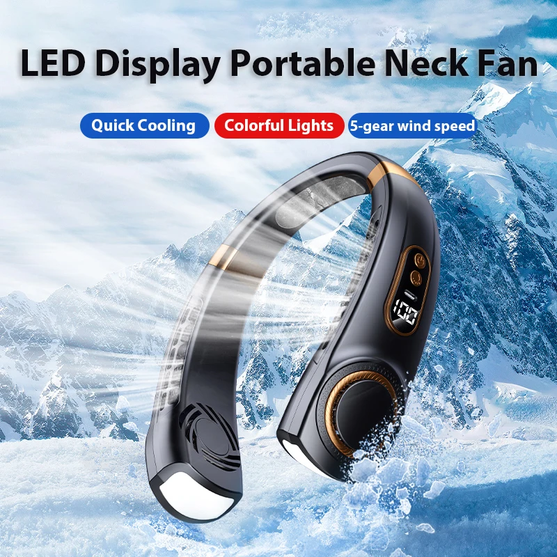 Portable Neck Fan USB Handheld LED Digital Display 5th Gear Wind Mini Electric Fan With Colorful Atmosphere Lights for Camping
Portable Neck Fan USB Handheld LED Digital Display 5th Gear Wind Mini Electric Fan With Colorful Atmosphere Lights for Camping