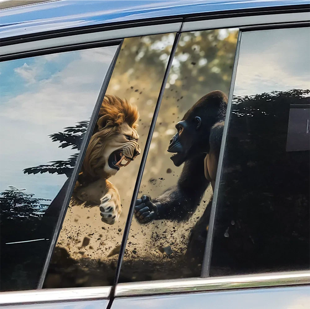 Lion & Gorilla Battle Car Sticker Auto B Pillar Waterproof Sunscreen Decor Cover Scratches Car Door Pillar Vinyl Decal Accessory
Lion & Gorilla Battle Car Sticker Auto B Pillar Waterproof Sunscreen Decor Cover Scratches Car Door Pillar Vinyl Decal Accessory