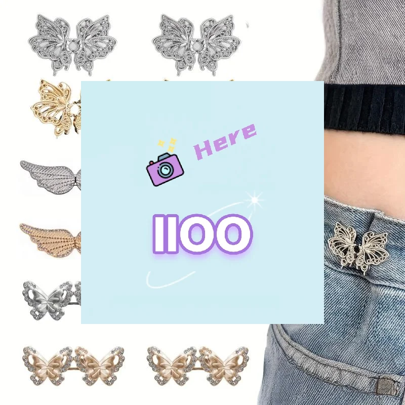 【IIOO】No Sew Removable Waist Tightener Clips With Rhinestone Butterfly Moon Wing Designs For Adjusting Loose Jeans Dresses Daily
【IIOO】No Sew Removable Waist Tightener Clips With Rhinestone Butterfly Moon Wing Designs For Adjusting Loose Jeans Dresses Daily