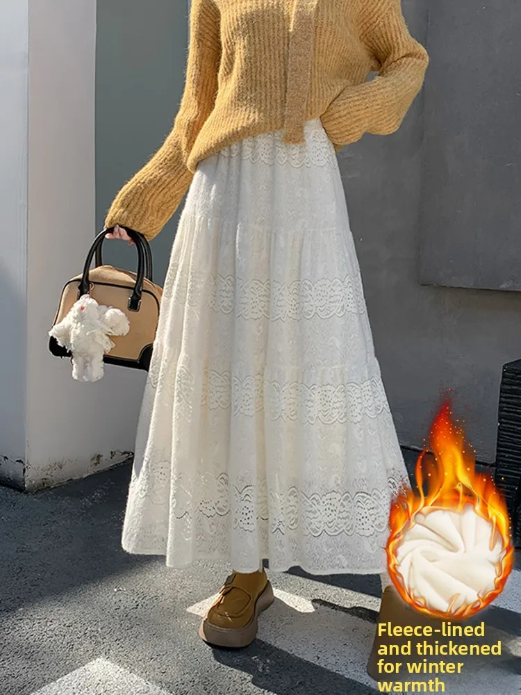 Мягкая женская юбка с высокой талией на флисовой подкладке, белая, длинная, в стиле «кейк», стройнящая, зимняя, новинка 2026 года
Мягкая женская юбка с высокой талией на флисовой подкладке, белая, длинная, в стиле «кейк», стройнящая, зимняя, новинка 2026 года