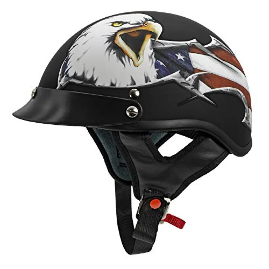 Motorcycle half helmet for riding ABS plastic red-white-blue lightweight with patriotic eagle USA graphics
Motorcycle half helmet for riding ABS plastic red-white-blue lightweight with patriotic eagle USA graphics
