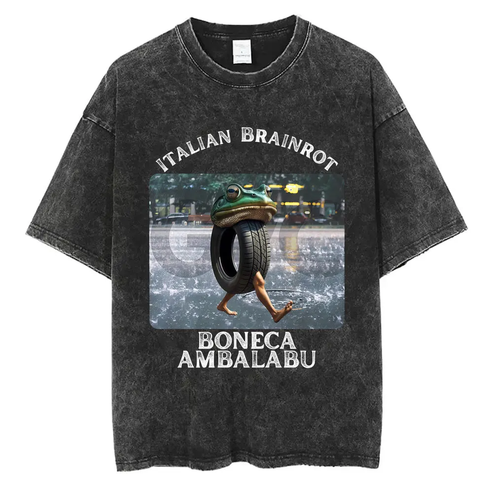 Italian Brainrot Boneca Ambalabu Frog Funny Meme Graphic Washed T-shirt Male Casual Oversized Tshirt Man Joke Humor Streetwear
Italian Brainrot Boneca Ambalabu Frog Funny Meme Graphic Washed T-shirt Male Casual Oversized Tshirt Man Joke Humor Streetwear