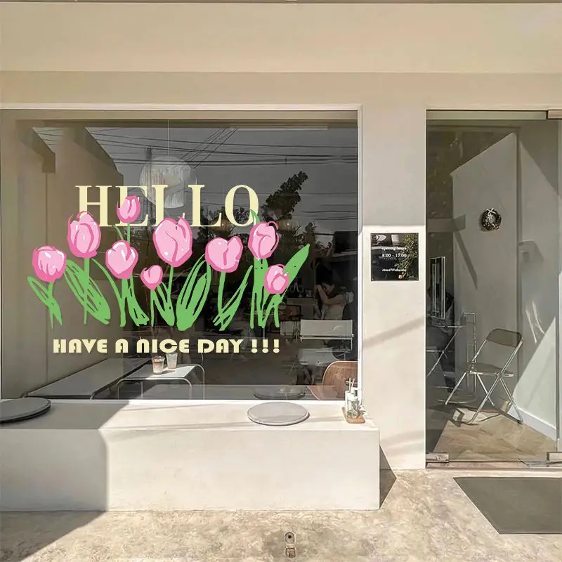 Korean Pink Tulip Decorative Glass Door Stickers Flower Cartoon Static Wall Stickers Window Flowers Static Cling Sticker Decor
Korean Pink Tulip Decorative Glass Door Stickers Flower Cartoon Static Wall Stickers Window Flowers Static Cling Sticker Decor