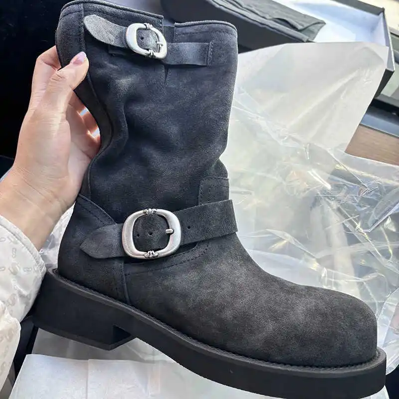 markii24 New Shoes for Women Belt Buckle Women's Boot Fashion Side Zipp Modern Boots Women High Quality Round Toe Mid-Calf Zapatos
markii24 New Shoes for Women Belt Buckle Women's Boot Fashion Side Zipp Modern Boots Women High Quality Round Toe Mid-Calf Zapatos