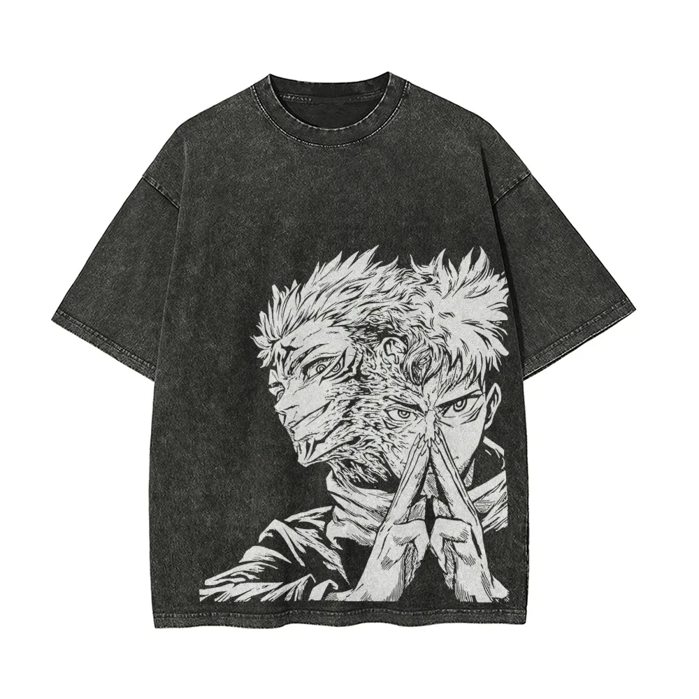 Itadori Sukuna T Shirt Jujutsu Kaisen Men Vintage Acid Wash Two Souls One Face Anime Manga Streetwear Oversized Harajuku Tees
Itadori Sukuna T Shirt Jujutsu Kaisen Men Vintage Acid Wash Two Souls One Face Anime Manga Streetwear Oversized Harajuku Tees