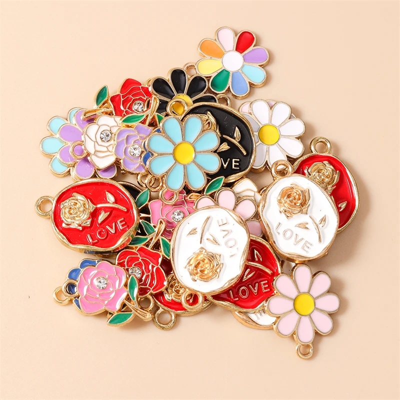 20pcs Cute Colorful Enamel Flower Charms Pendants for Drop Earrings Necklaces Bracelets DIY Crafts Jewelry Making Accessories
20pcs Cute Colorful Enamel Flower Charms Pendants for Drop Earrings Necklaces Bracelets DIY Crafts Jewelry Making Accessories 