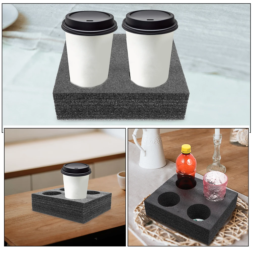 2 pcs Black 4- Milk Tea Tray Drink Cup Carrier Holder Foam Multiple Holes Takeout Kitchen Bar Safe
2 pcs Black 4- Milk Tea Tray Drink Cup Carrier Holder Foam Multiple Holes Takeout Kitchen Bar Safe