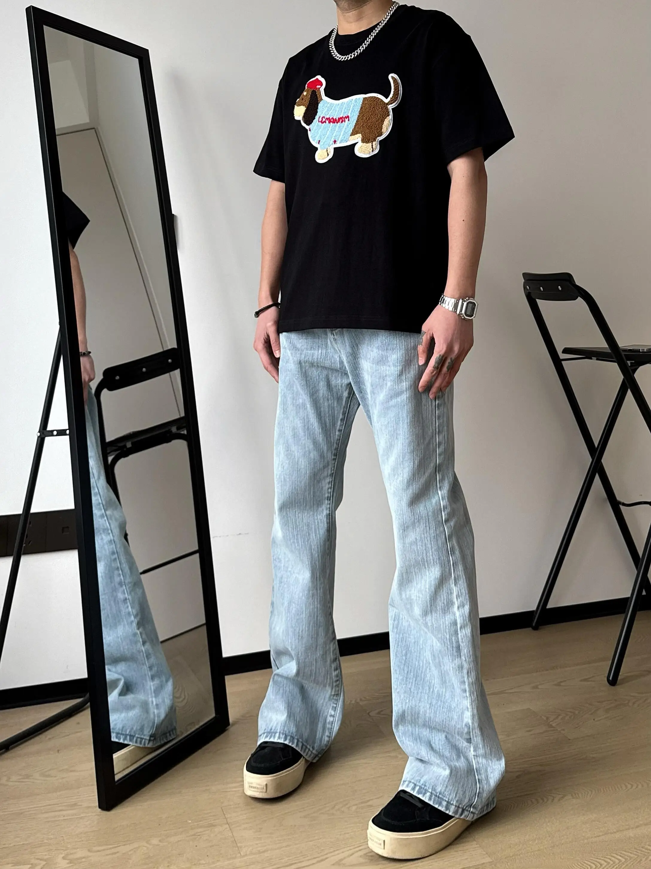 Slim Fit High Waist Blue Jeans Men's American Vibe Straight Leg Bell Bot Youthful Trendy Durable Wear Resistant Jeans
Slim Fit High Waist Blue Jeans Men's American Vibe Straight Leg Bell Bot Youthful Trendy Durable Wear Resistant Jeans