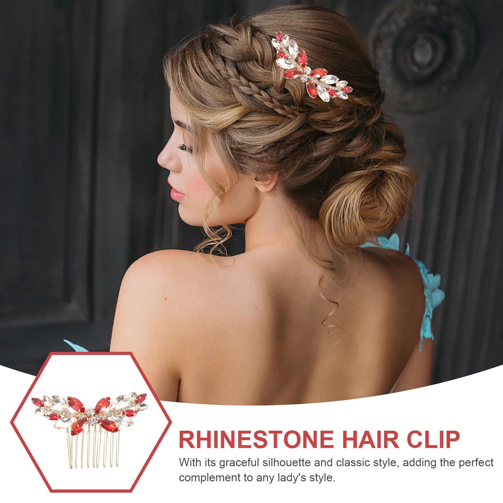 Red Bride Hair Accessories Rhinestone Decorative Wedding Comb Hair Side Combs for Women Easy Clip Long Term Use Sturdy Material
Red Bride Hair Accessories Rhinestone Decorative Wedding Comb Hair Side Combs for Women Easy Clip Long Term Use Sturdy Material