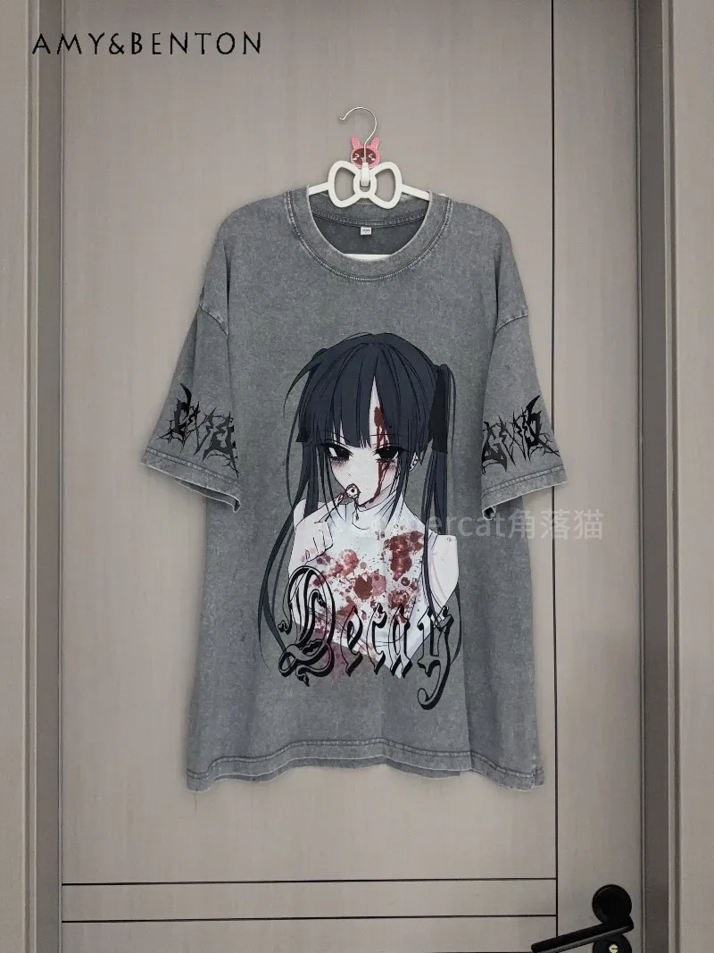 Original Japanese Mass-produced Washed Old Loose Animation Printing Short-sleeved T-shirt Spice Girl Y2K Oversized T Shirt
Original Japanese Mass-produced Washed Old Loose Animation Printing Short-sleeved T-shirt Spice Girl Y2K Oversized T Shirt